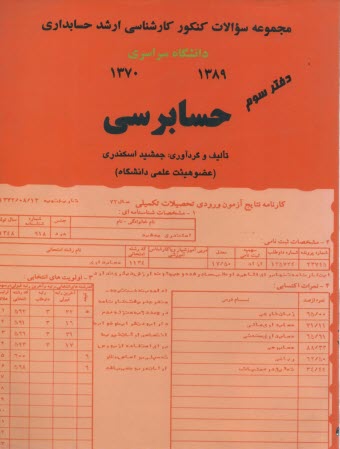www.payane.ir - مجموعه سوالات کنکور کارشناسی ارشد حسابداری دانشگاه سراسری 1389 - 1370: حسابرسی